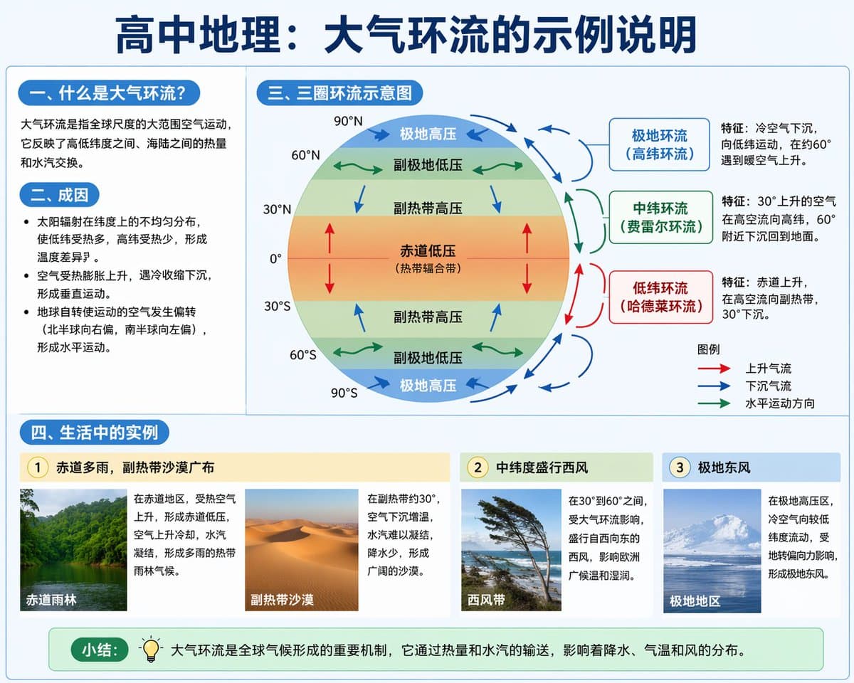Educational Infographic on Atmospheric Circulation preview image 1