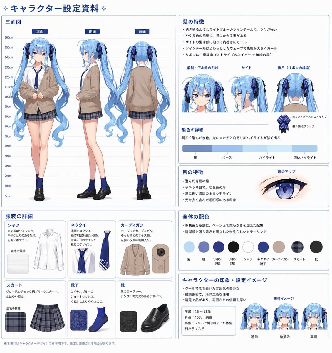 Comprehensive Anime Character Reference Sheet preview image 2
