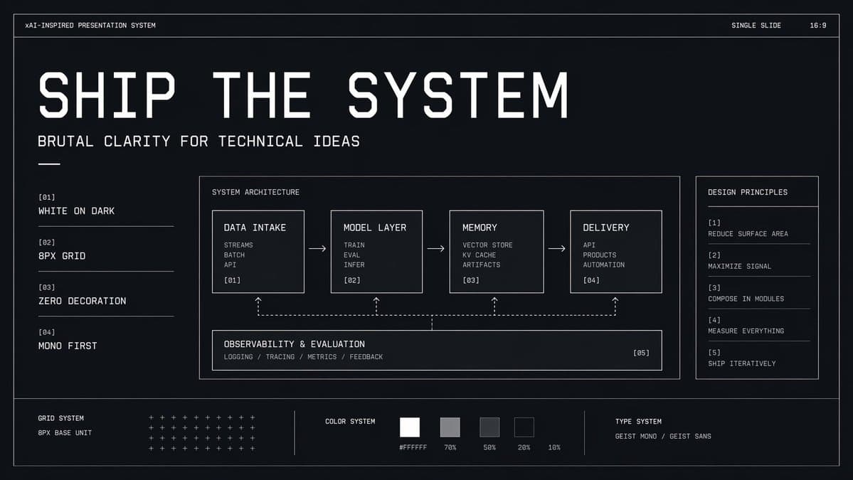 Brutalist Technical System Slide preview image 1