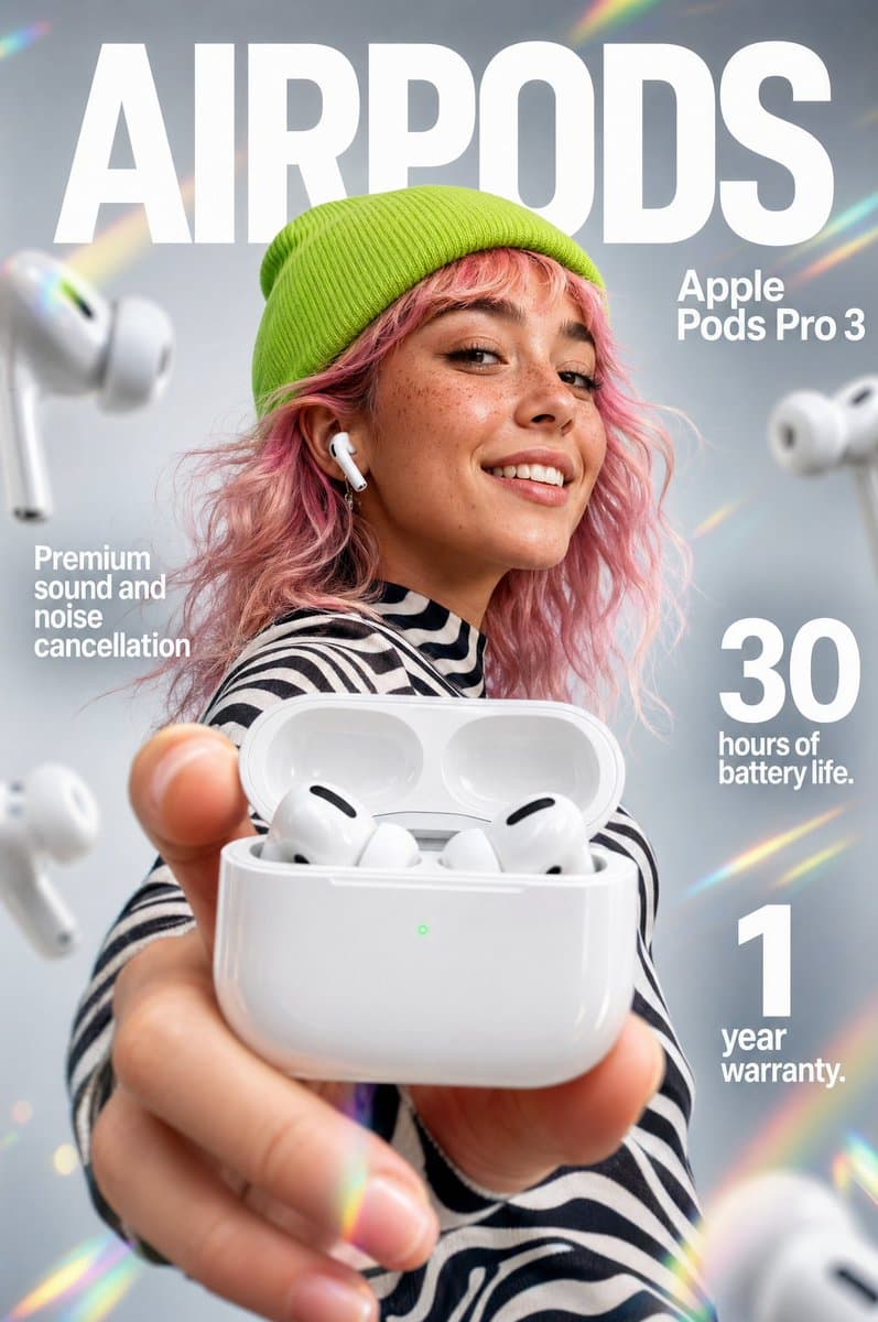 E-commerce Earbuds Infographic Prompt preview image 1