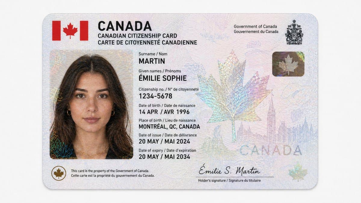 Canadian Citizenship Card Mockup Prompt preview image 2