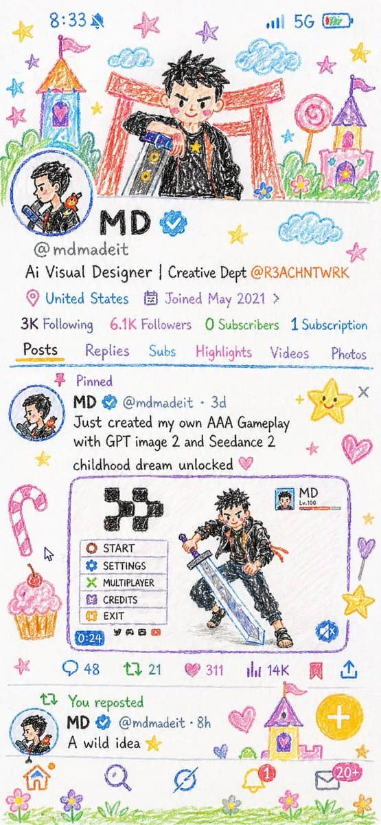 Crayon Style Illustration Profile Picture preview image 1