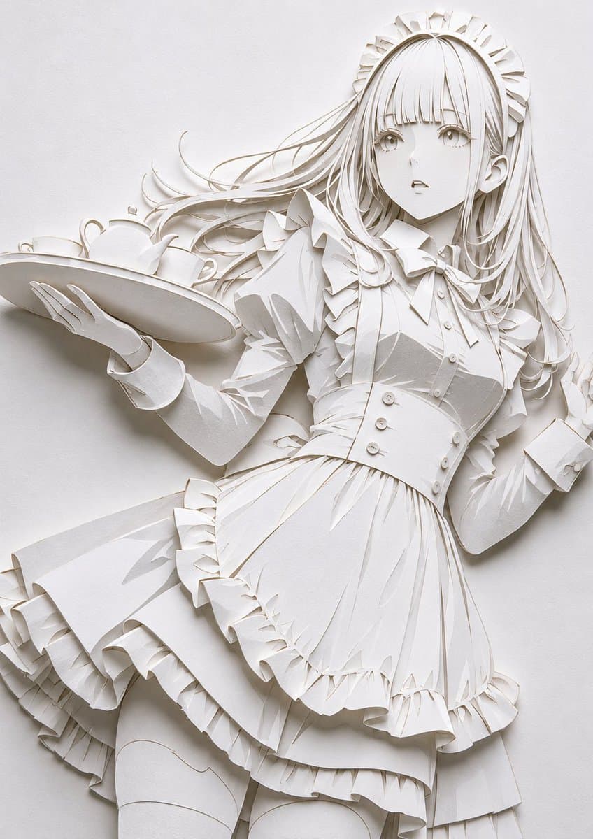 Realistic White Paper Craft Style Conversion preview image 2