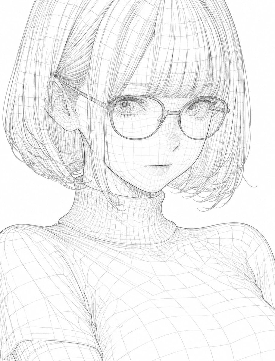 3D Wireframe Illustration Transformation preview image 1