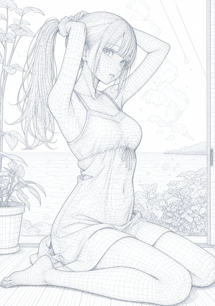 3D Wireframe Illustration Transformation preview image 3