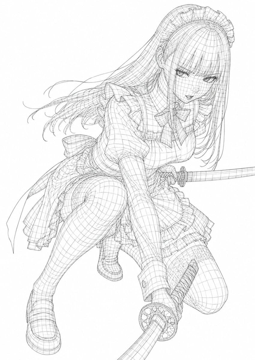 3D Wireframe Illustration Transformation preview image 4