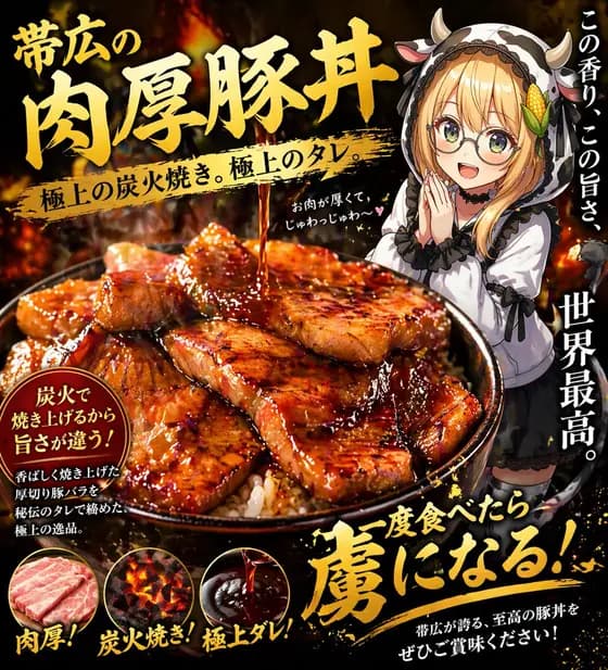 Fiery Butadon Japanese Ad Poster preview image 1