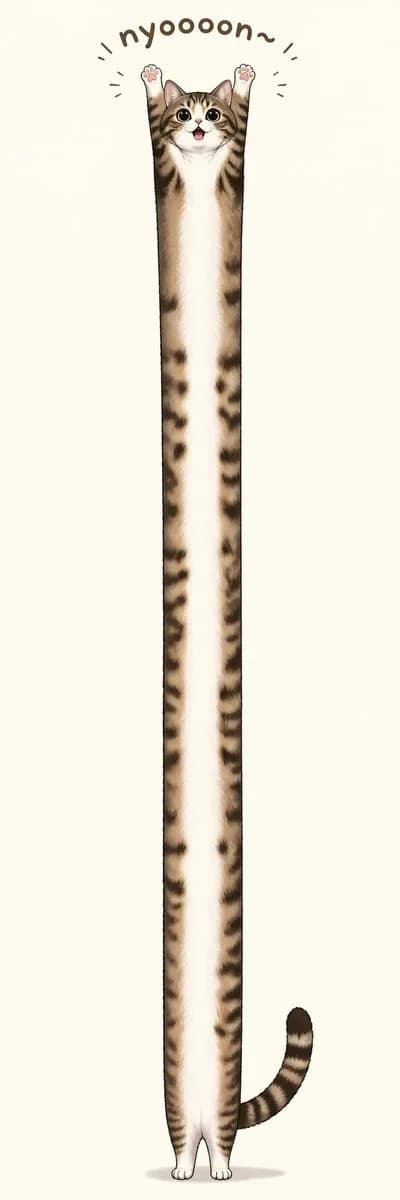 Long Stretching Tabby Cat preview image 1