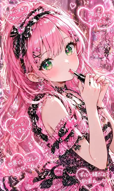 Pink Kawaii Idol Lipstick Portrait preview image 1