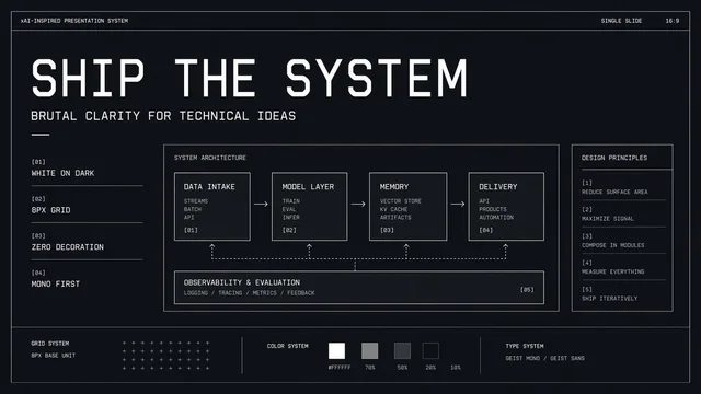 Brutalist Technical System Slide preview image 1