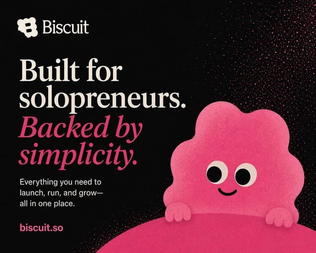Minimal SaaS Poster with Pink Mascot preview image 1