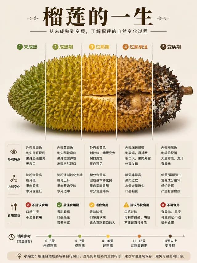 Durian Ripening Lifecycle Infographic preview image 1