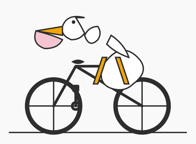 Minimal SVG Pelican on Bicycle preview image 1