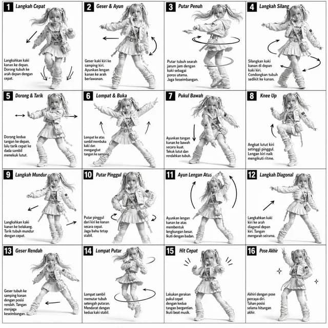 3D Grayscale Dance Reference Sheet preview image 1