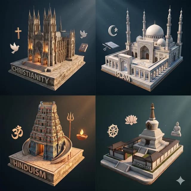 Isometric Religion Architecture Grid preview image 1