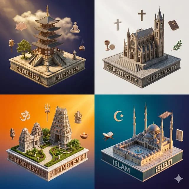 Isometric Religion Diorama Grid preview image 1