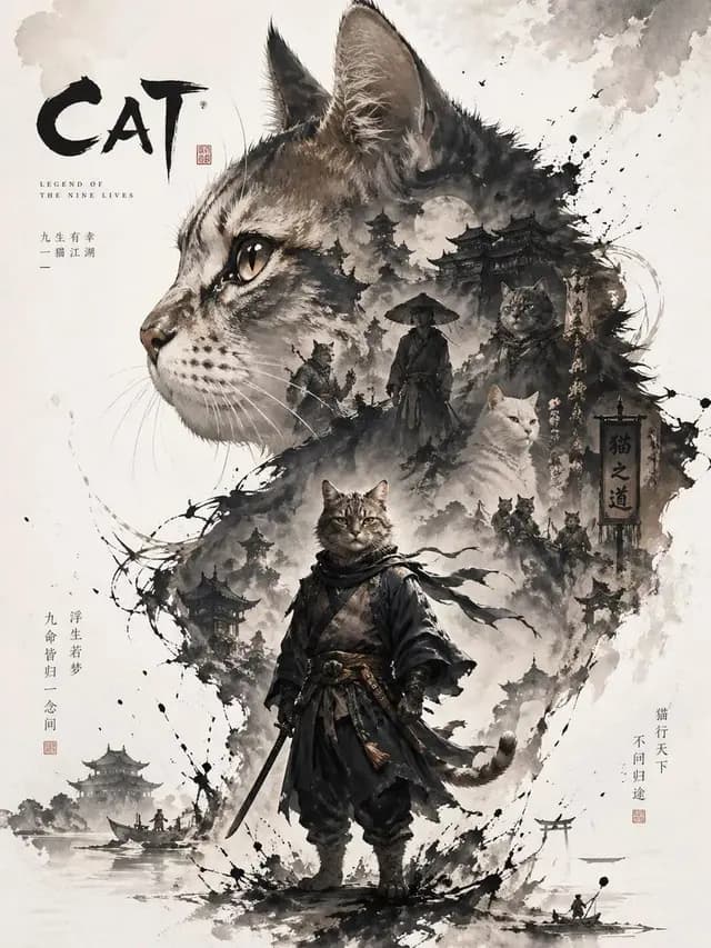 Oriental Aesthetic Poster Design preview image 1