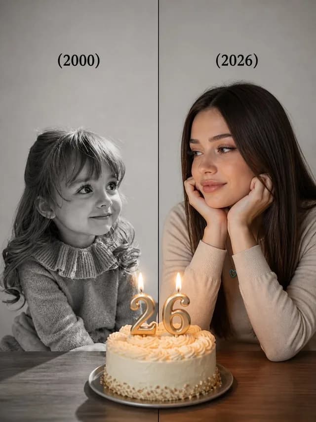 Split-Time Birthday Portrait preview image 1