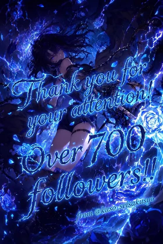 Electric Blue 700 Followers Anime Poster preview image 1