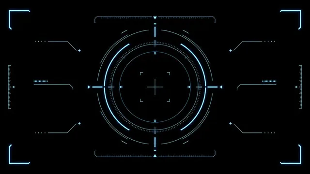 Cyan Sci-Fi HUD Reticle Overlay preview image 1