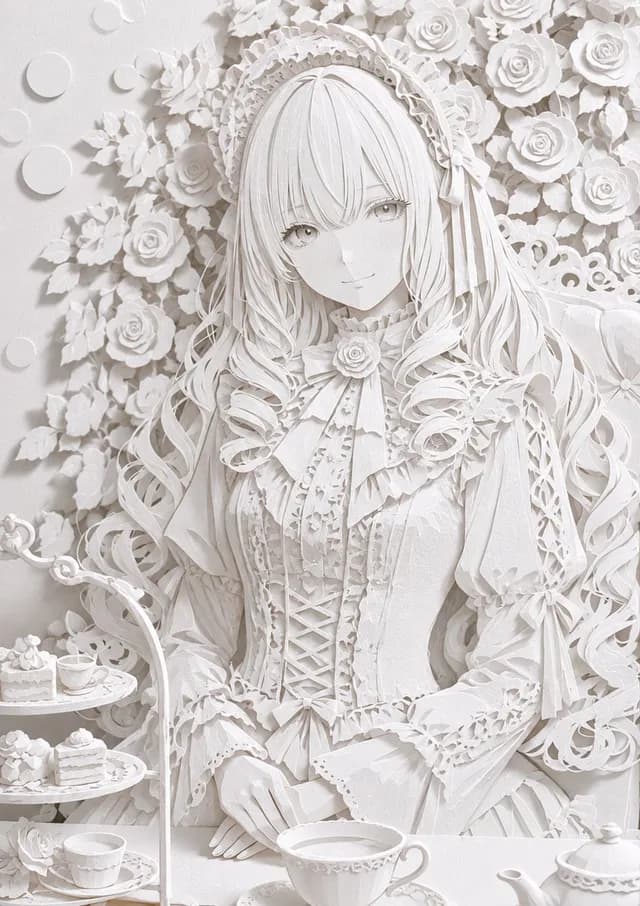 Realistic White Paper Craft Style Conversion preview image 1