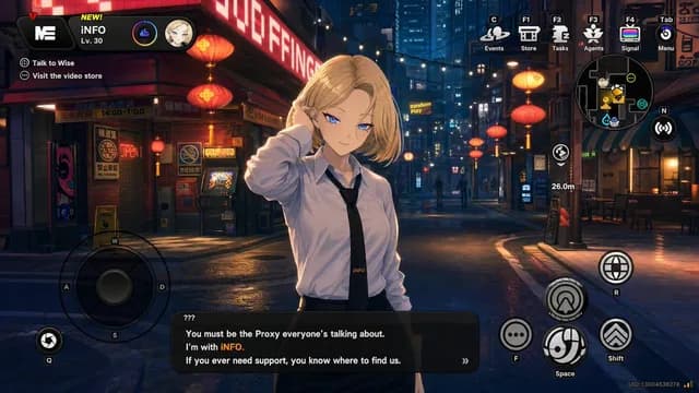 Cyberpunk Gacha Game Dialogue Screenshot preview image 1