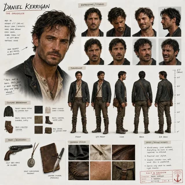 Cinematic Character Design Sheet preview image 1