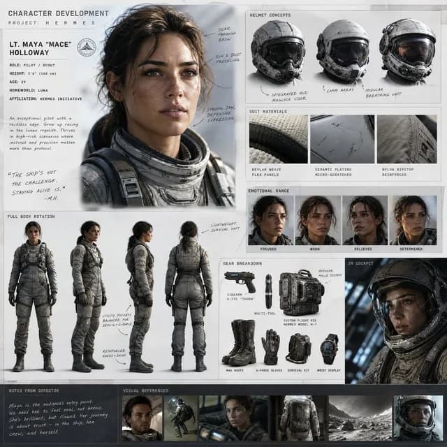 Cinematic Sci-Fi Character Development Board preview image 1