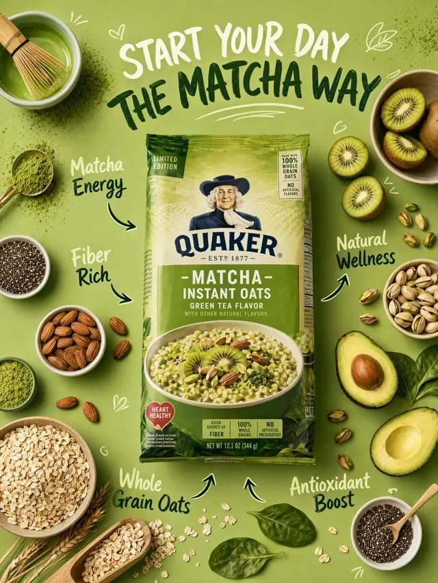 Healthy Breakfast Flat-Lay Ad Poster preview image 1