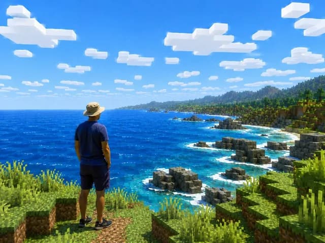 Real Person in Minecraft Coastal World preview image 1