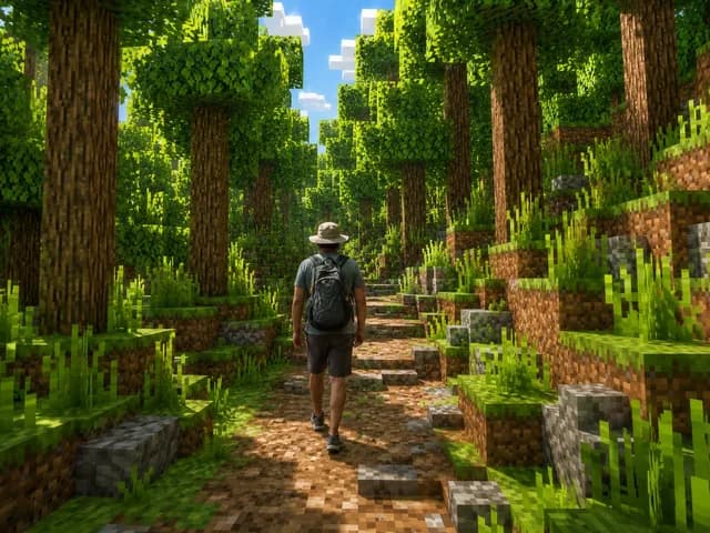 Real Hiker in Minecraft Forest preview image 1