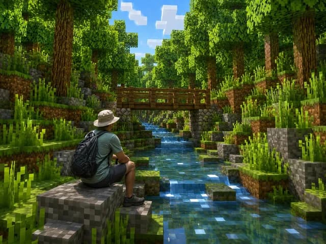Real Hiker in Minecraft Forest preview image 1