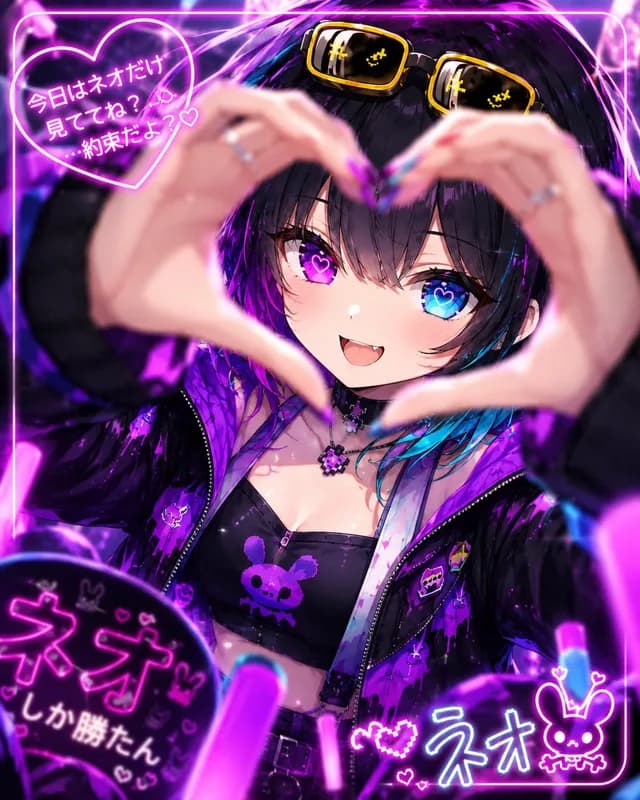 Neon Anime Idol Fan Poster preview image 1
