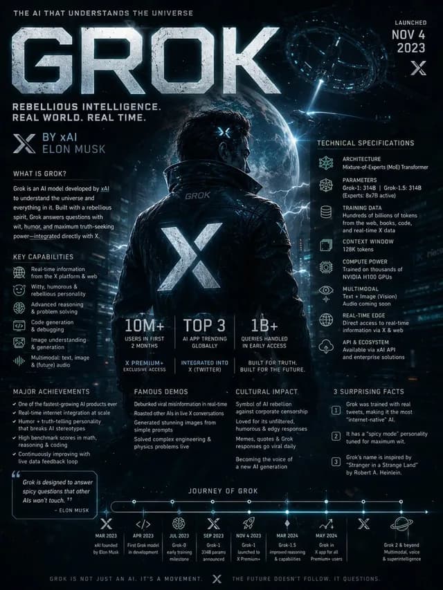 Grok AI Editorial Infographic Poster preview image 1