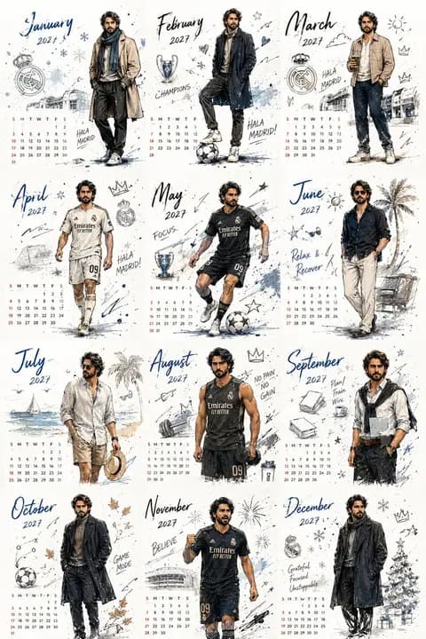 Korean Style Desktop Calendar 2027 preview image 1