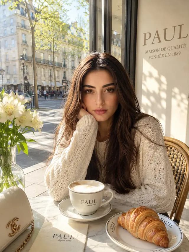 Luxury Parisian Cafe Fashion Photo preview image 1