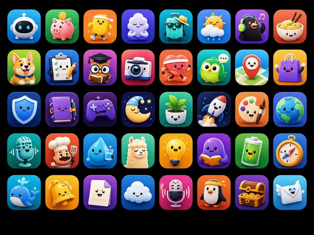 Cute 3D App Mascot Icon Grid preview image 1