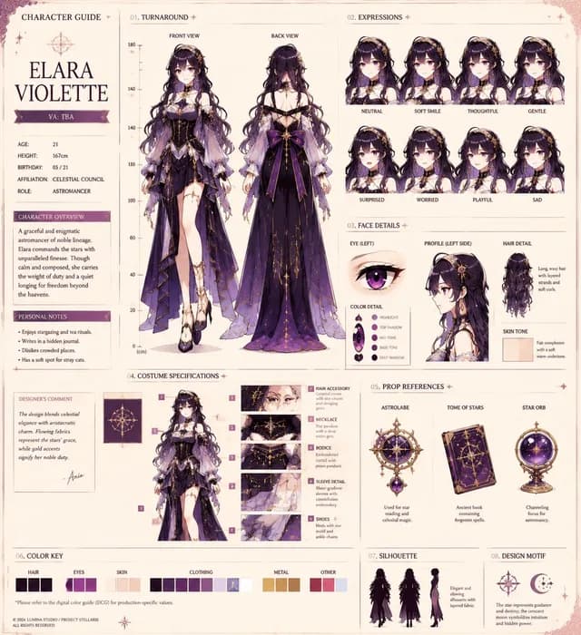 Anime Character Production Sheet preview image 1