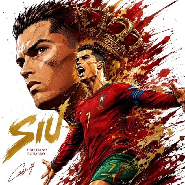 Dynamic Football Superstar Illustration preview image 1