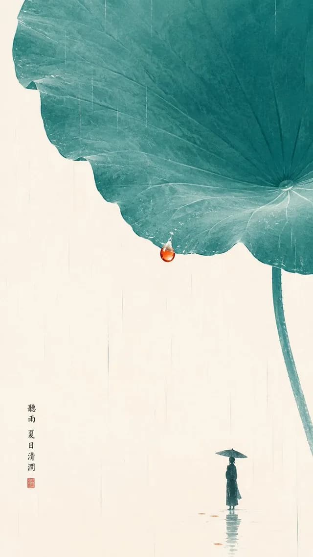 Zen Minimalist Lotus Leaf Illustration preview image 1