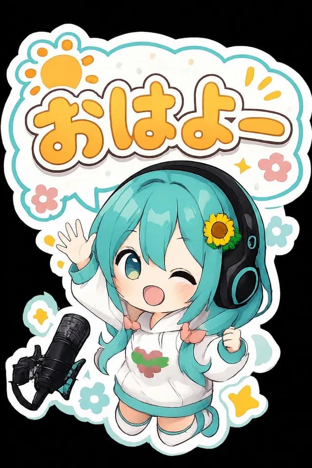 Kawaii Chibi Morning Greeting Sticker preview image 1