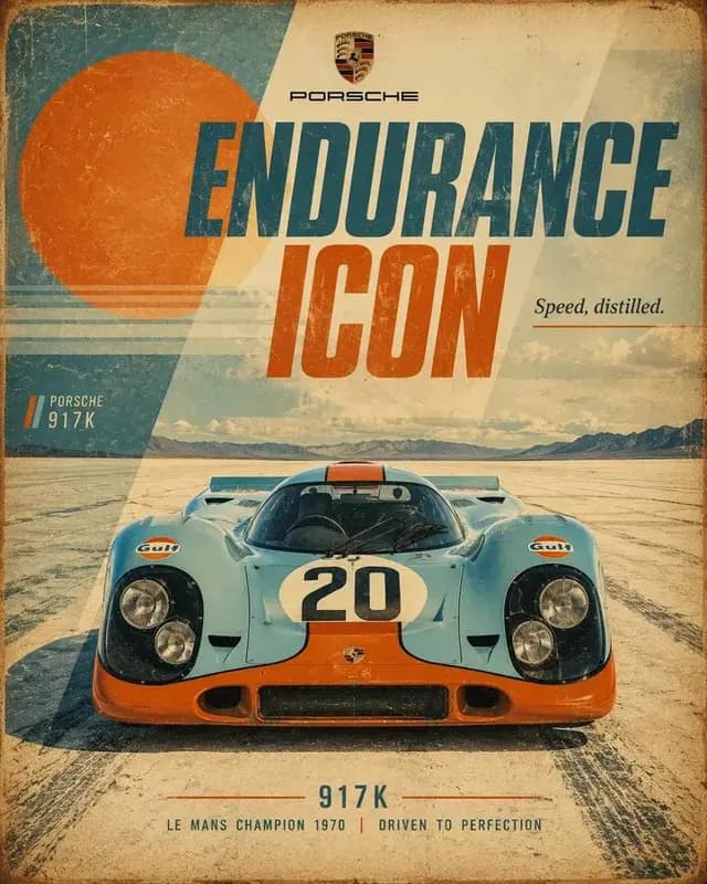 Retro Motorsport Graphic Poster - 1 preview image 1