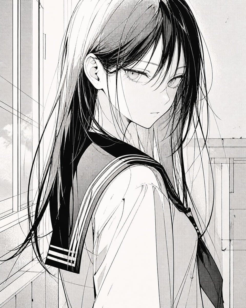 Censored Manga Schoolgirl Portrait preview image 3