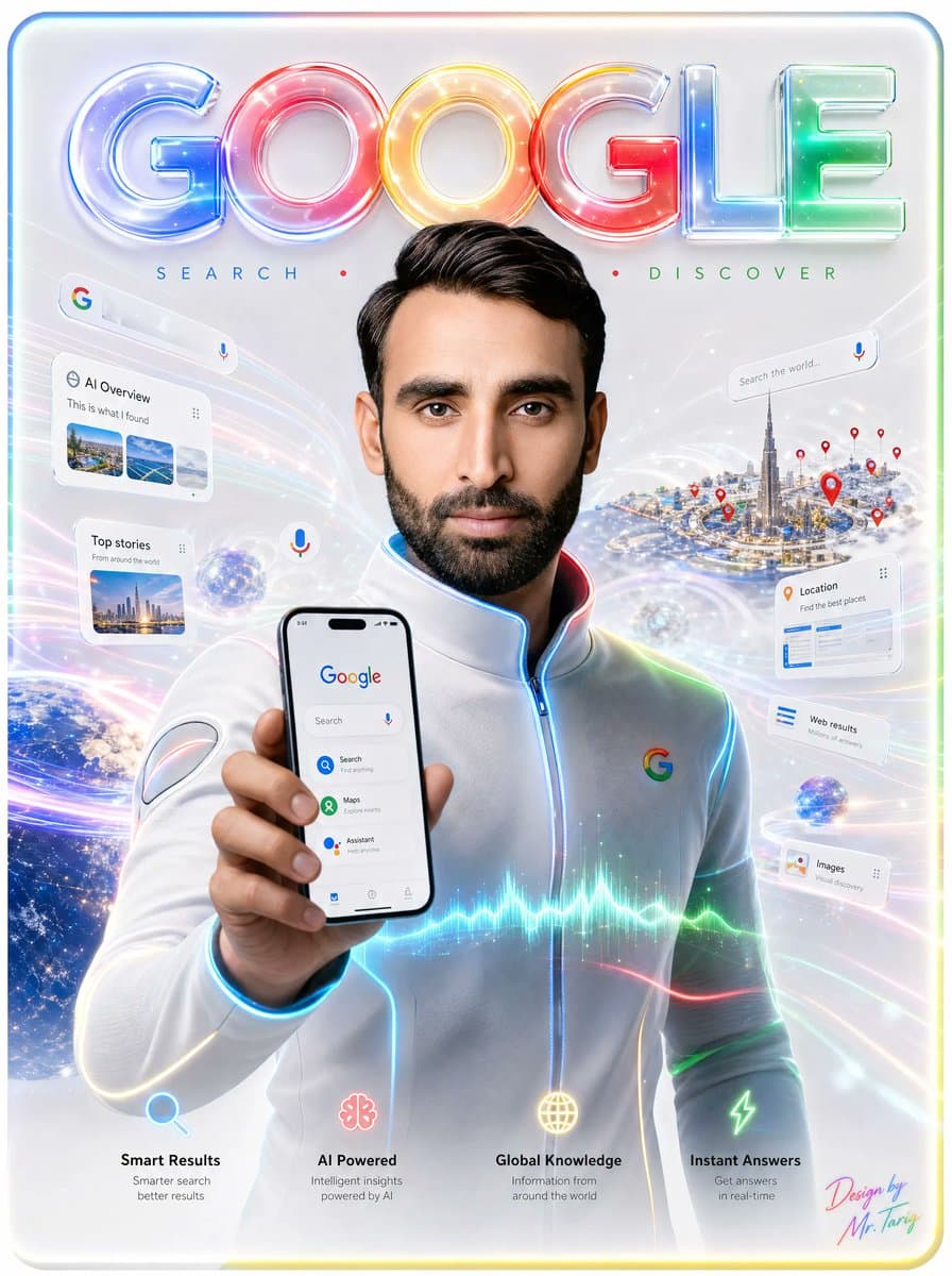 未来感Google搜索海报 preview image 1