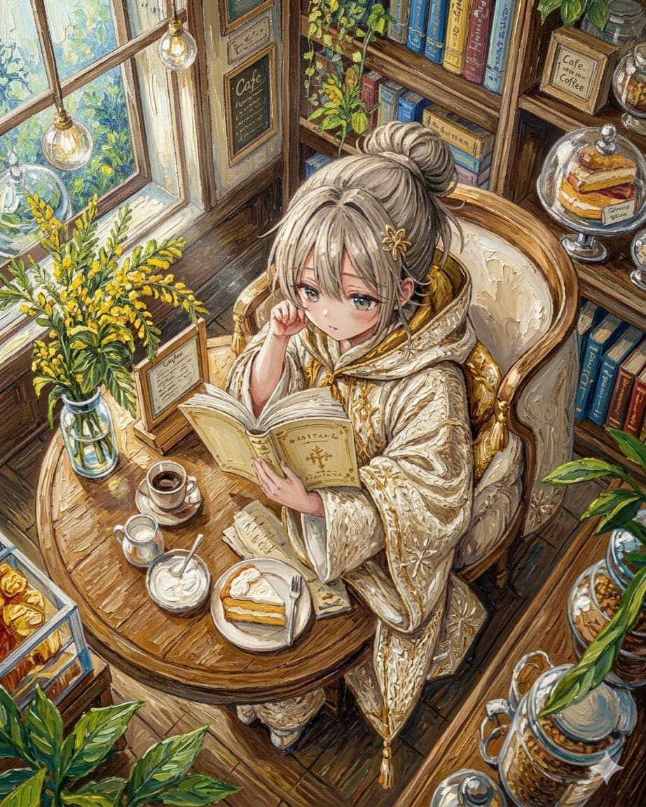 水彩动漫咖啡馆着色 preview image 1