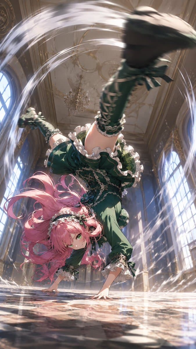 Gothic Maid Acrobatic Kick preview image 1