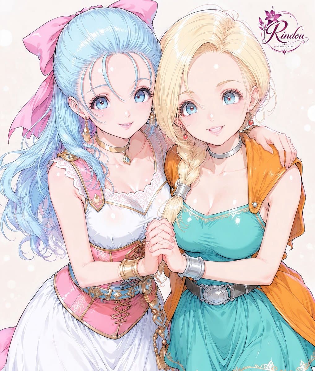 Two Fantasy Anime Heroines Portrait preview image 1
