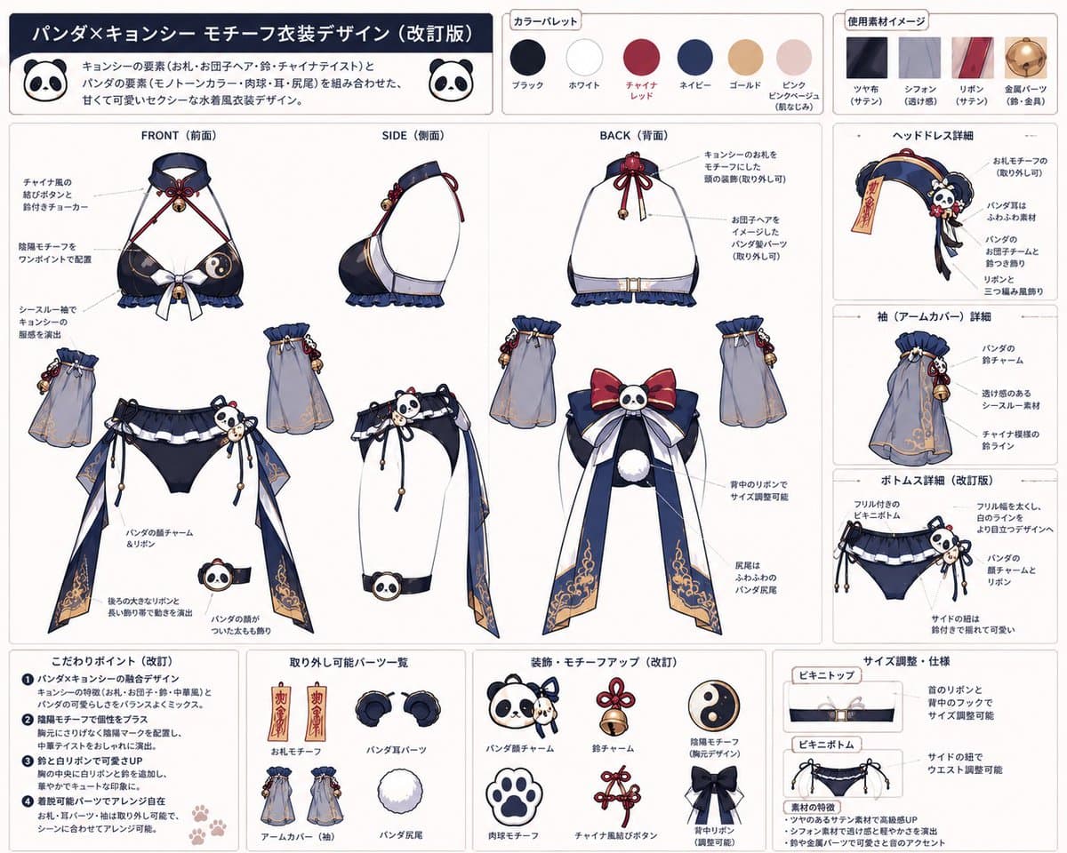 Panda Jiangshi Swimsuit Anime Scene preview image 3