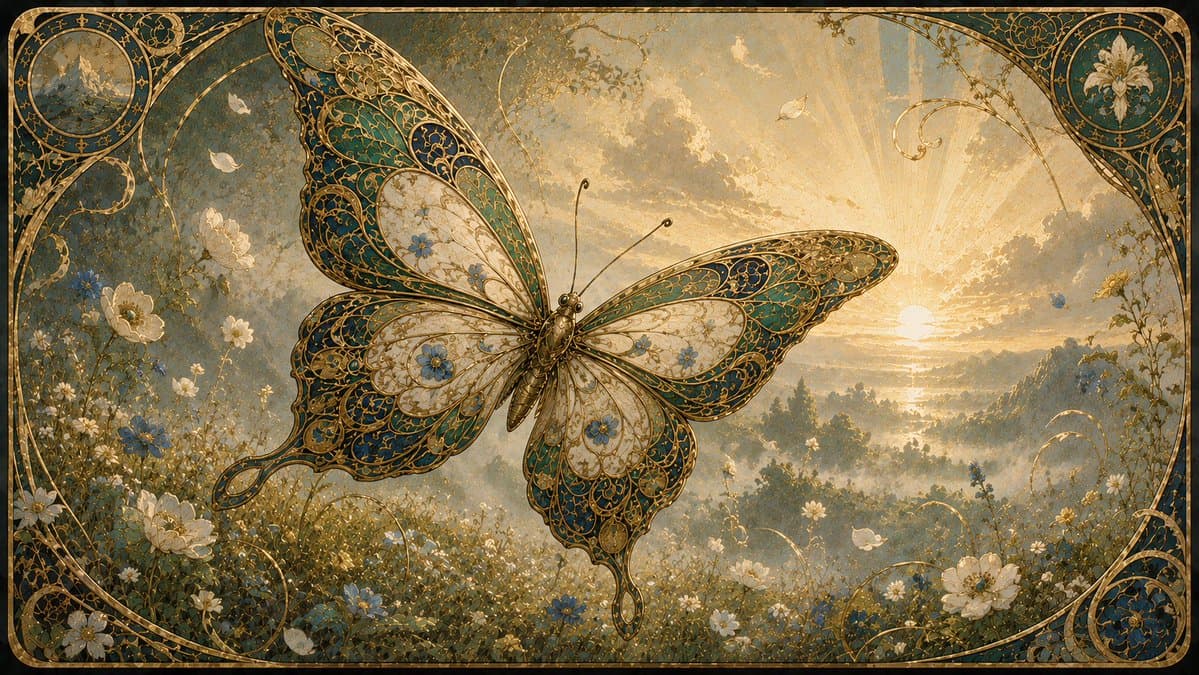 Art Nouveau Jeweled Butterfly preview image 1