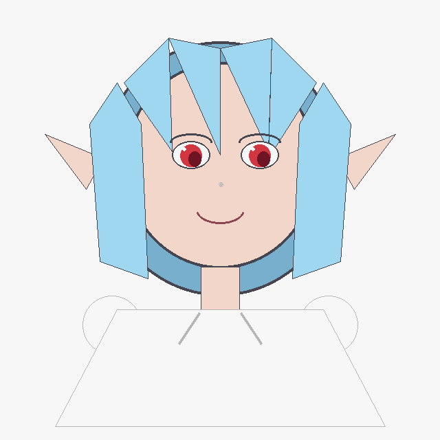 Crude Geometric Blue-Haired Elf Girl preview image 1